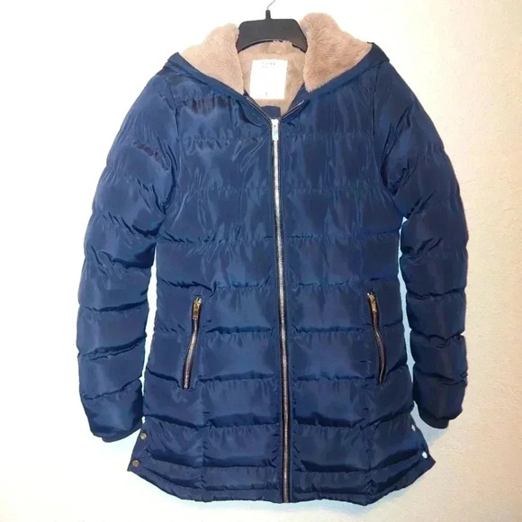 Tiffosi Evelyn Navy Puffer Jacket Size Large - Picture 1 of 11
